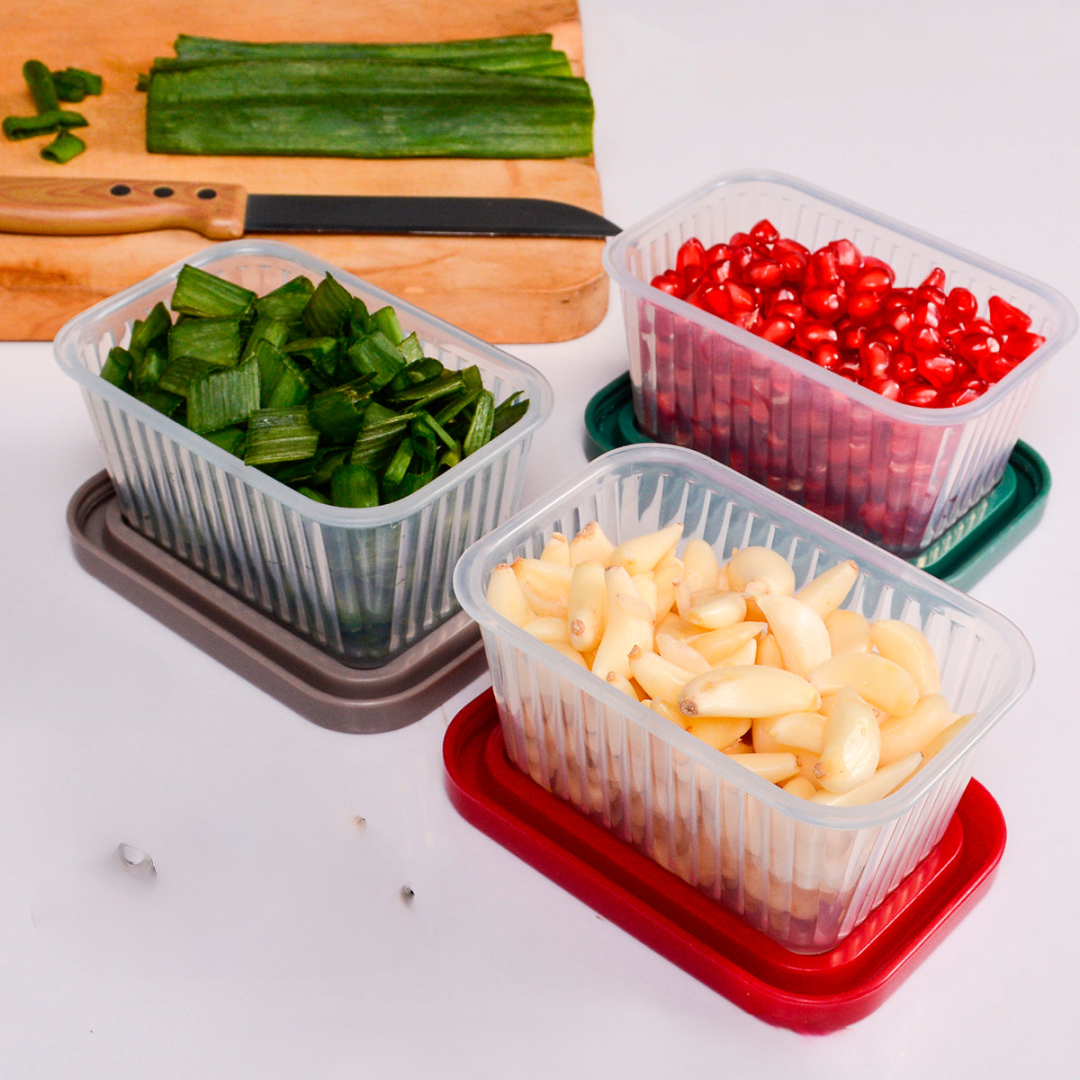 Pack of 3 Mini Crinkle Food Container 150ml
