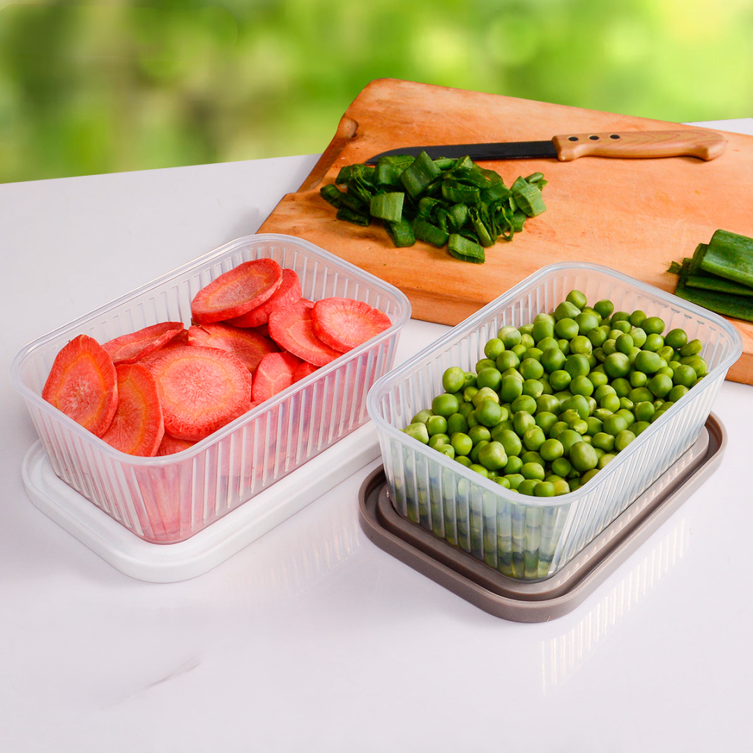 Pack of 2 Medium Crinkle Food Container 750ML