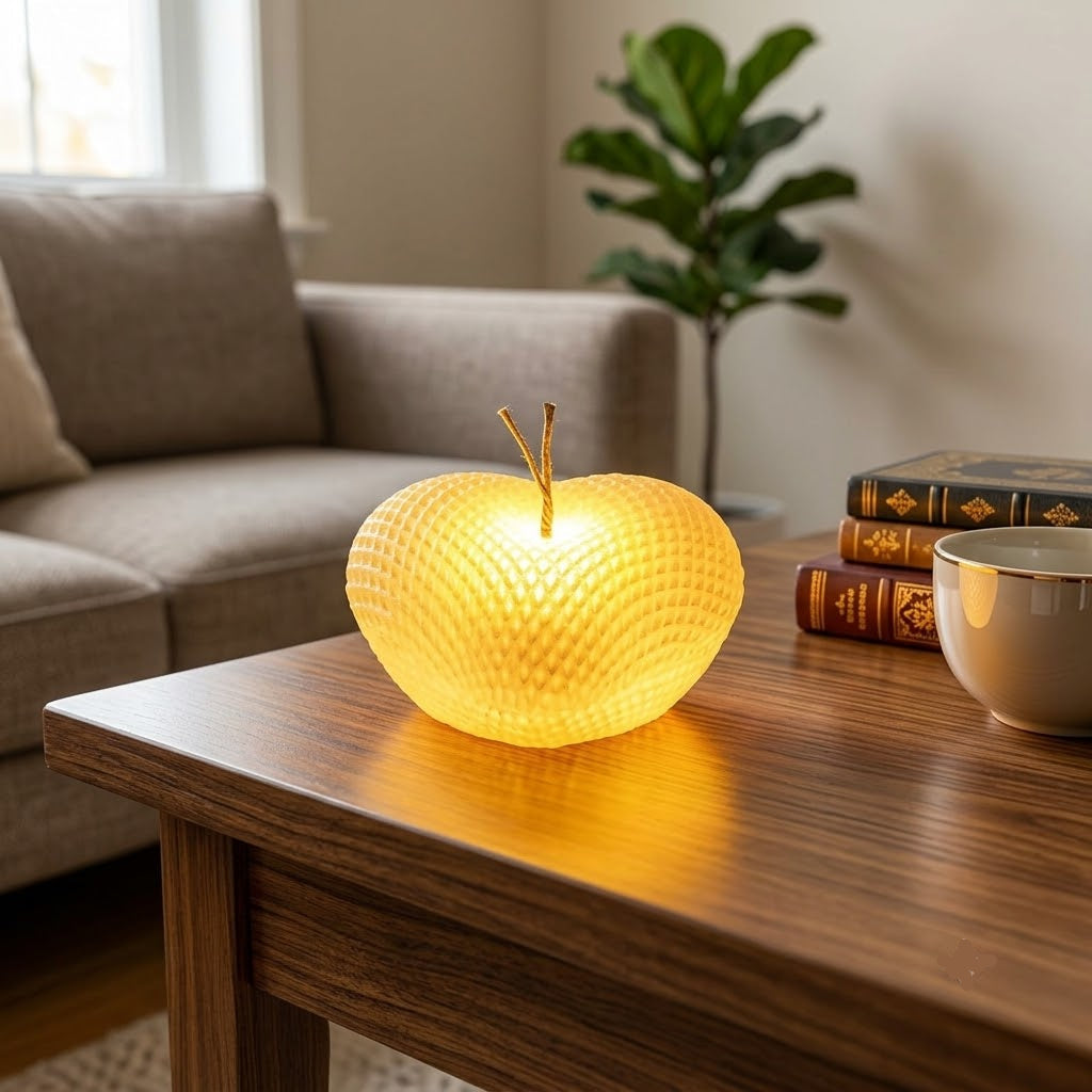 Golden Heart Glow LED Candle