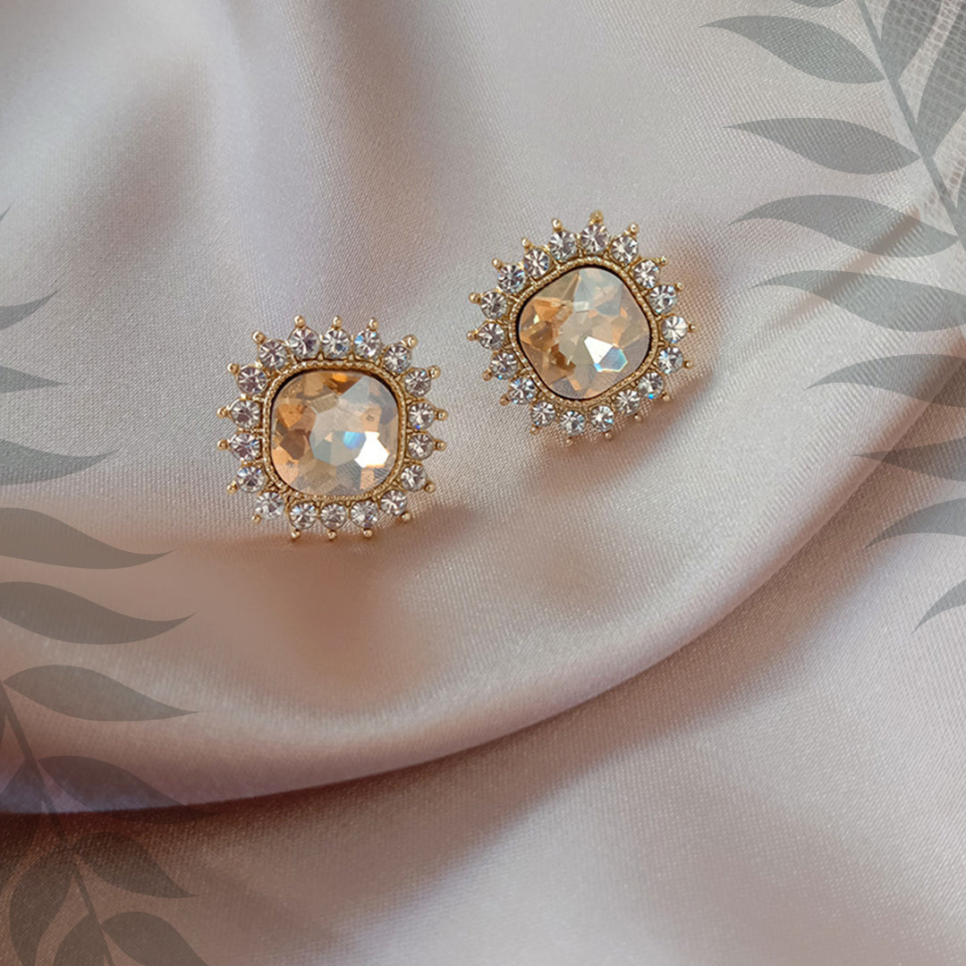 Elegant Zircon Square Earrings