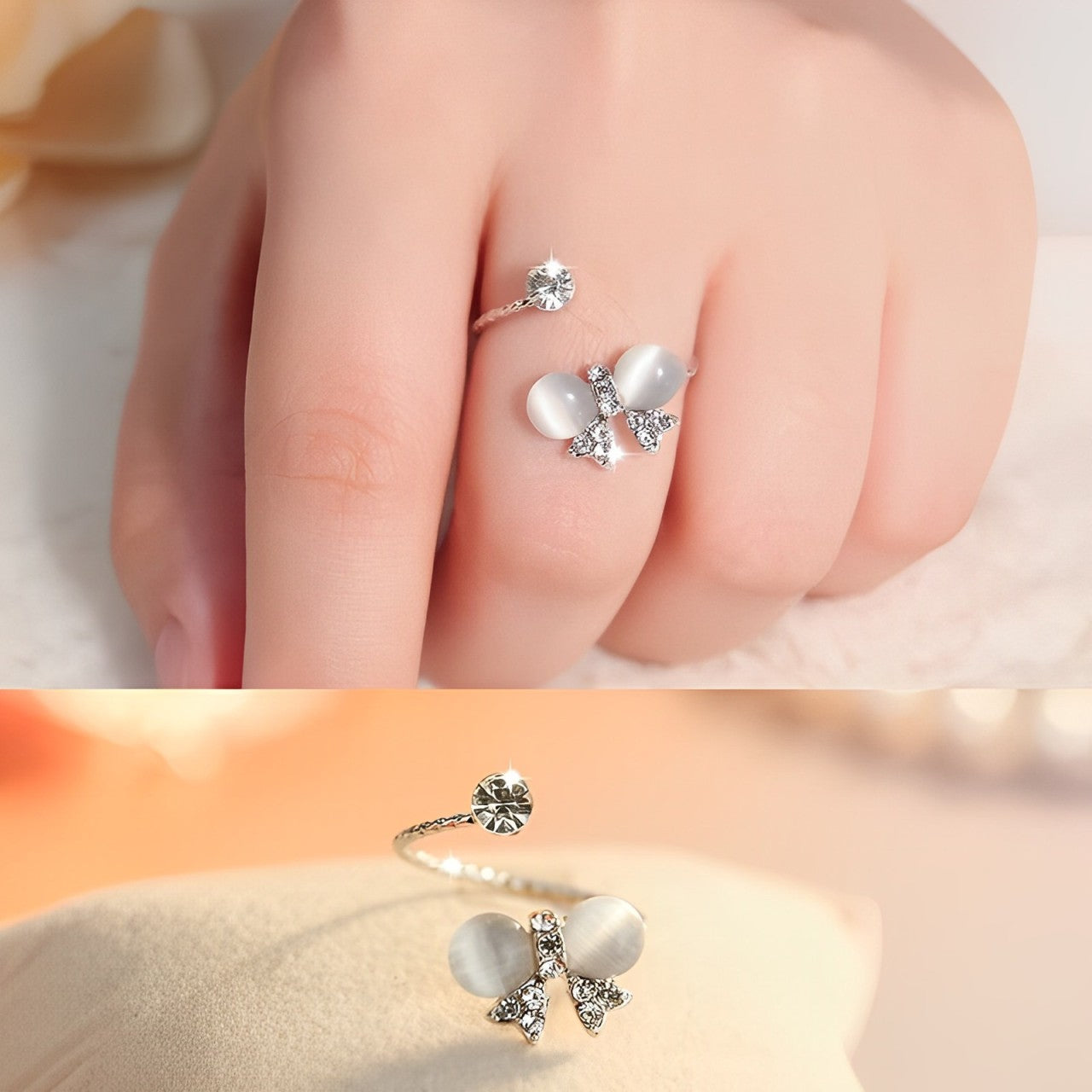 Elegant Zircon Adjustable Ring