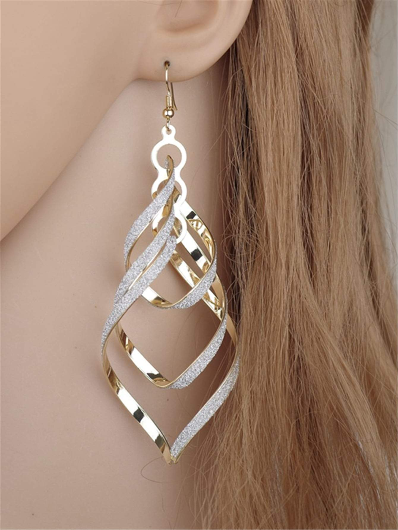 Elegant Spiral Dangle Drop Earrings