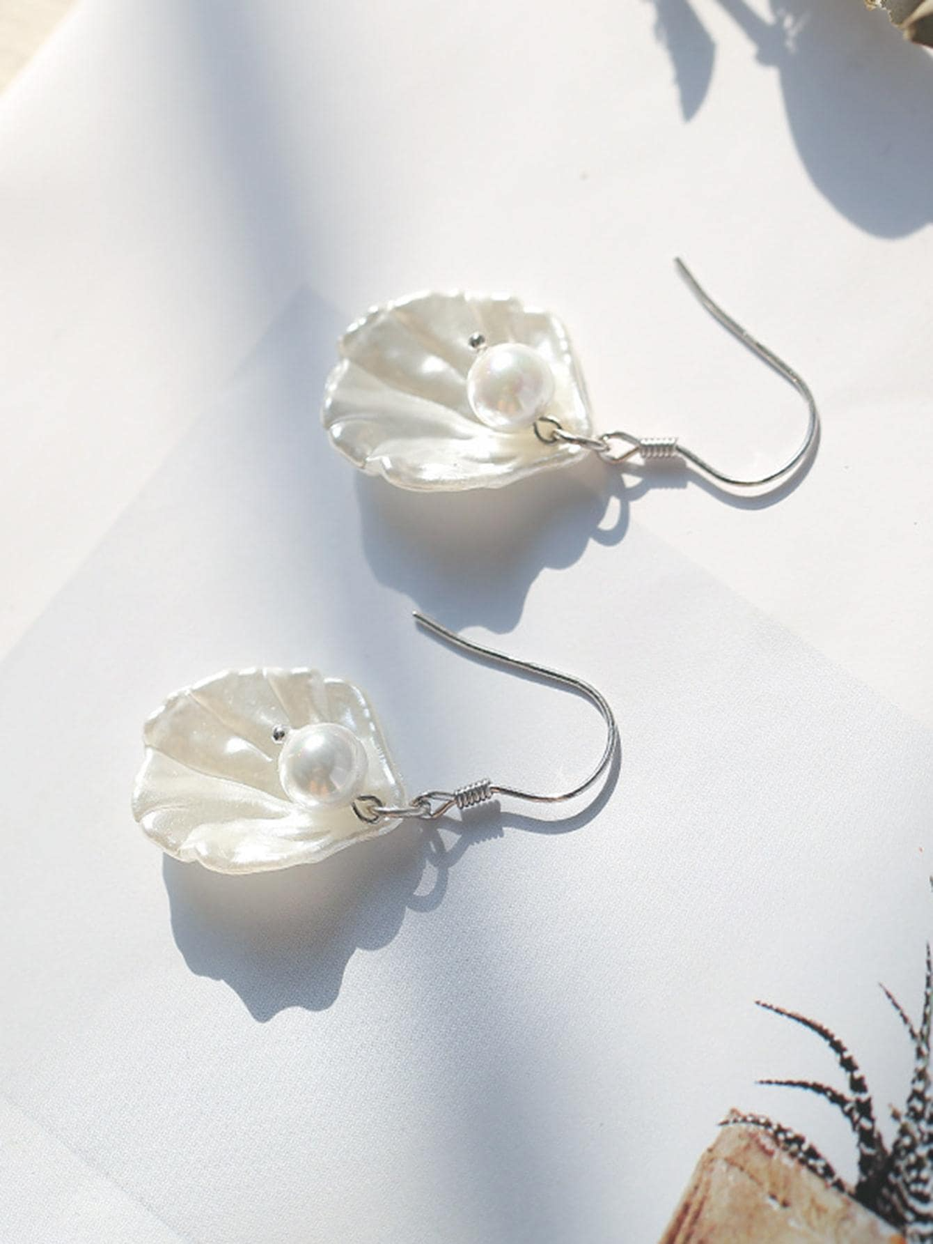 Elegant Pearl Petal Earrings