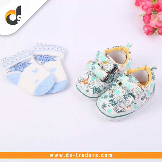 Baby Pattern Casual Shoes and Socks Set