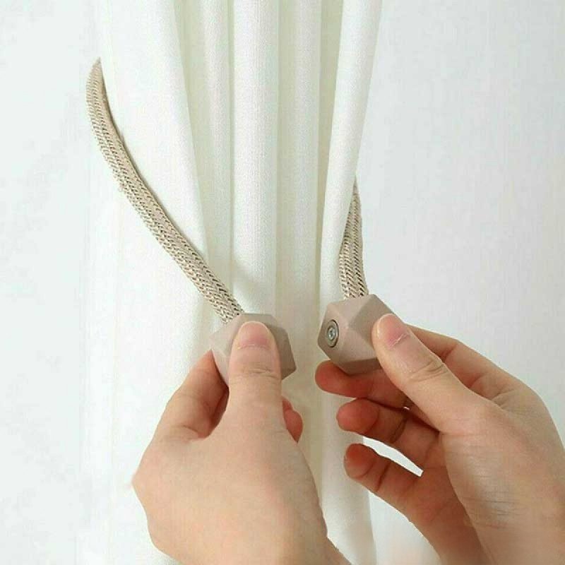 2 PCS Magnetic Diamond Shape Curtain Rope Tie Backs