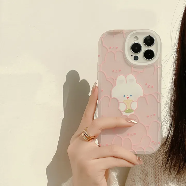 Cute Pink Rabbits Design - iPhone Back Case Only