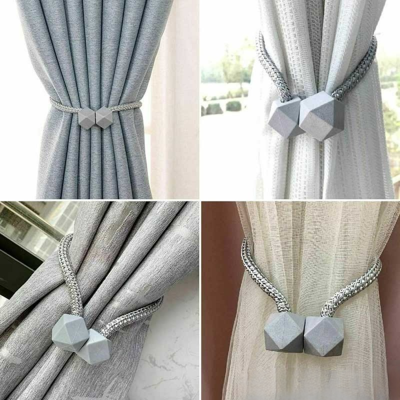 2 PCS Magnetic Diamond Shape Curtain Rope Tie Backs