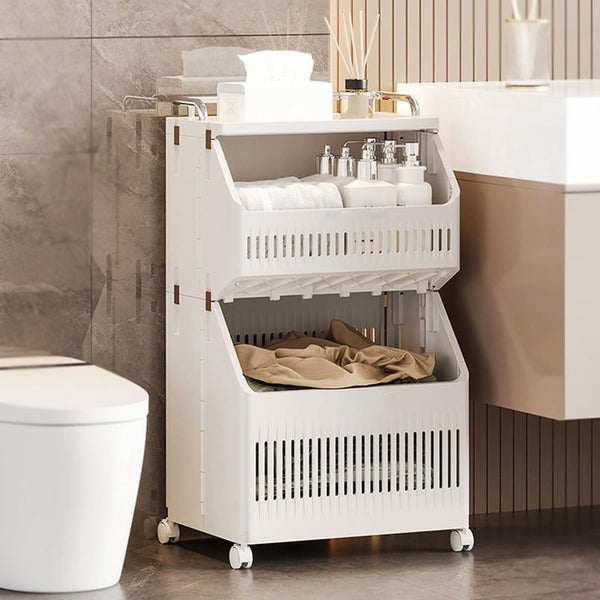 2-Tier Multipurpose Storage Rack with Wheels