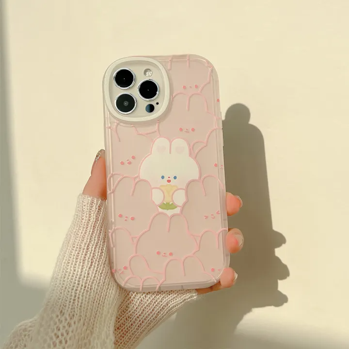 Cute Pink Rabbits Design - iPhone Back Case Only