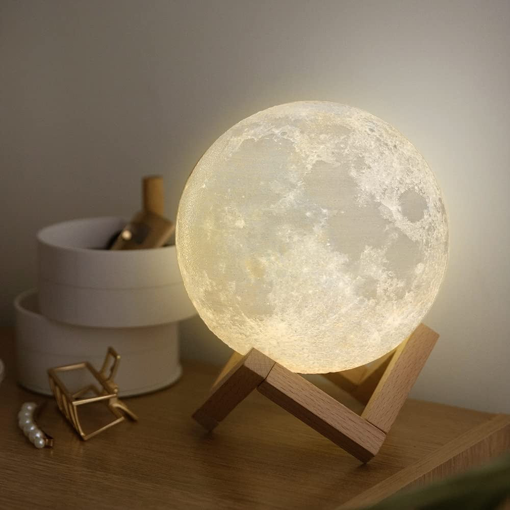 3D Moon Lamp Light for Bedroom With Beautiful Plastic Stand