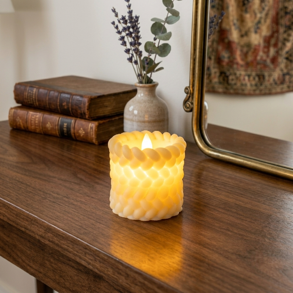 Twisted Weave Glow LED Candle