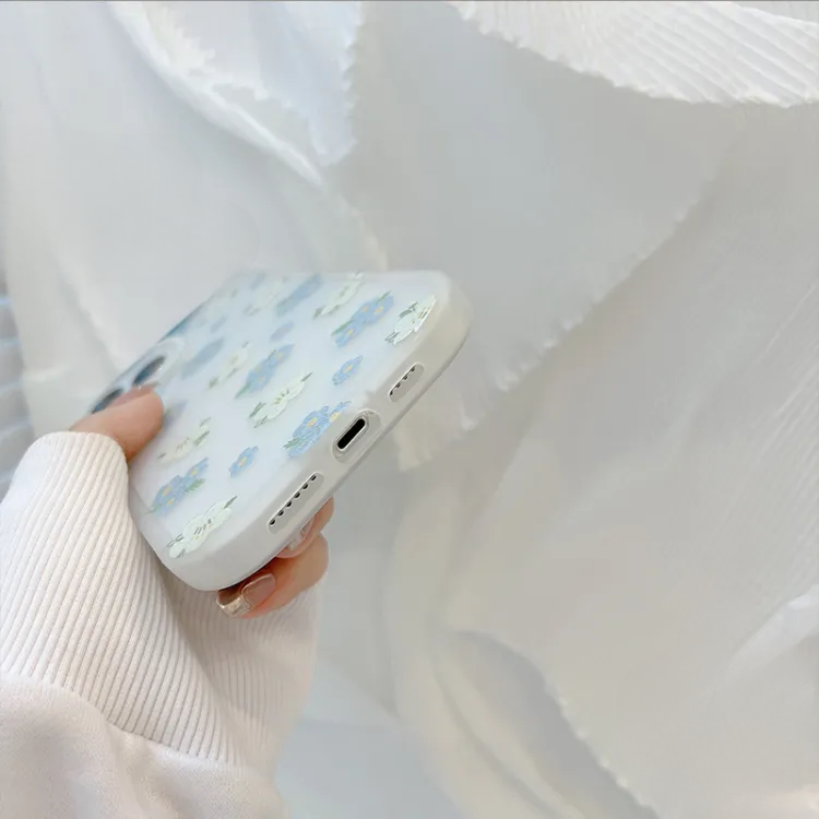 Glamorous White & Blue Flower - iPhone back cover only