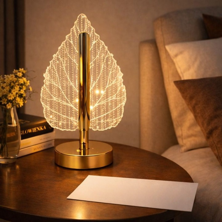 Leaf Design Rechargeable Touch Sensor Table Lamp