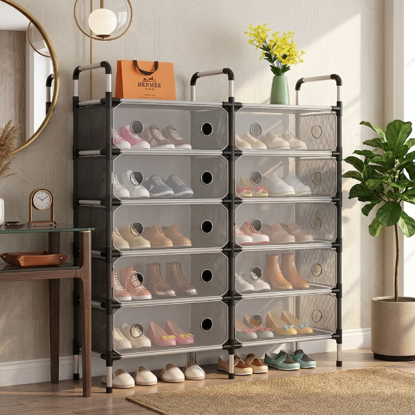 Double Door Dustproof Shoe Organizer