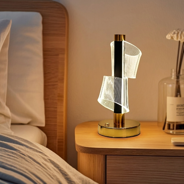 Rechargeable Touch Sensor Halo Weave Table Lamp