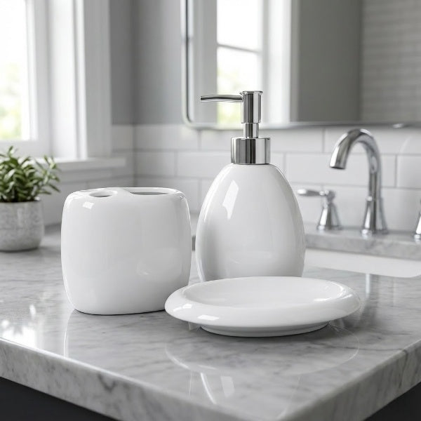 3PCs Luxury Cereamic Bathroom Accessories Set