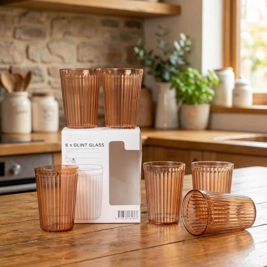 6PCs Plastic Glint Glass