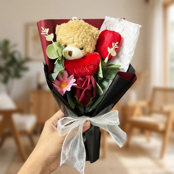 Creative Fabric Bear Flower Bouquet