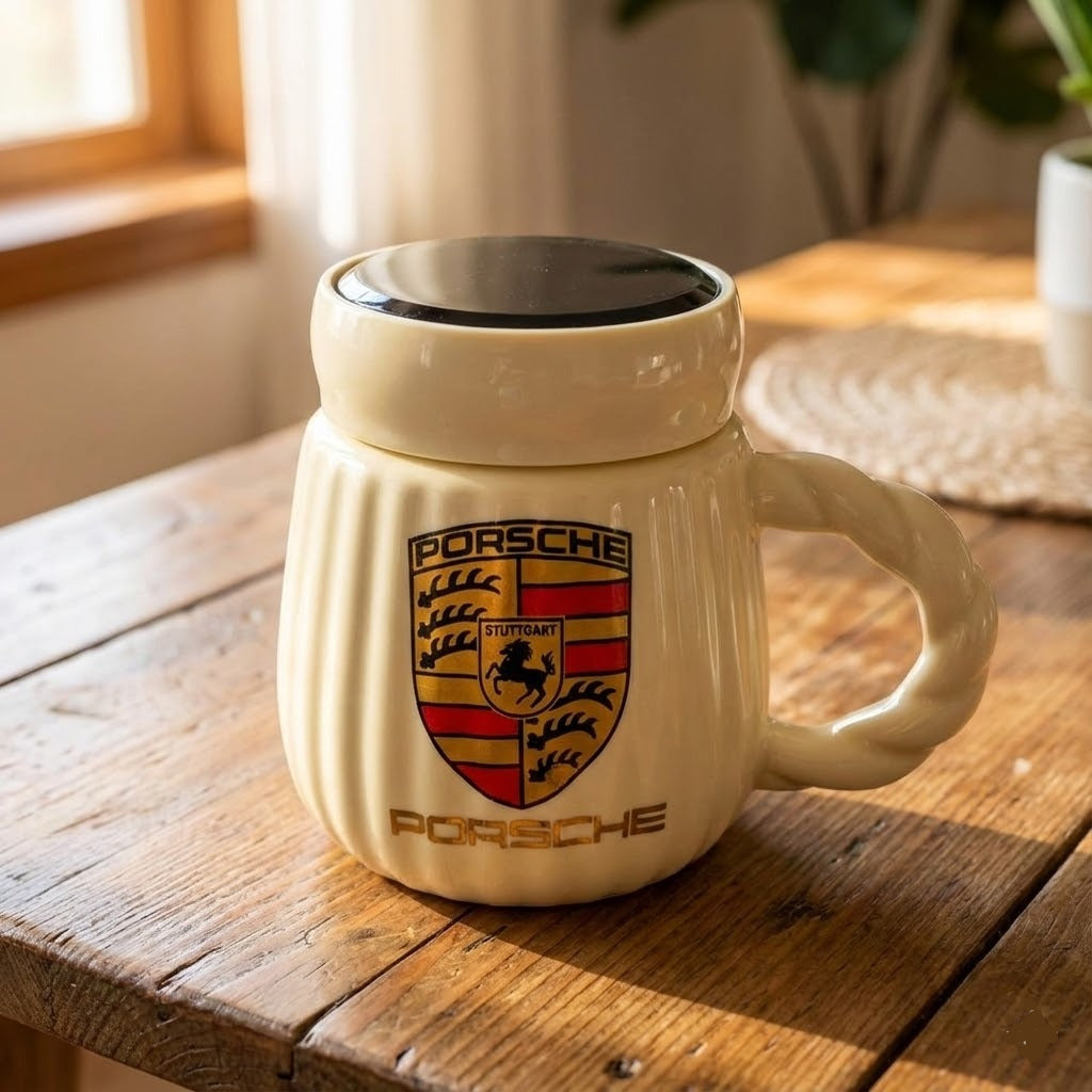 Ceramic Coffee Mug with Mirror LId