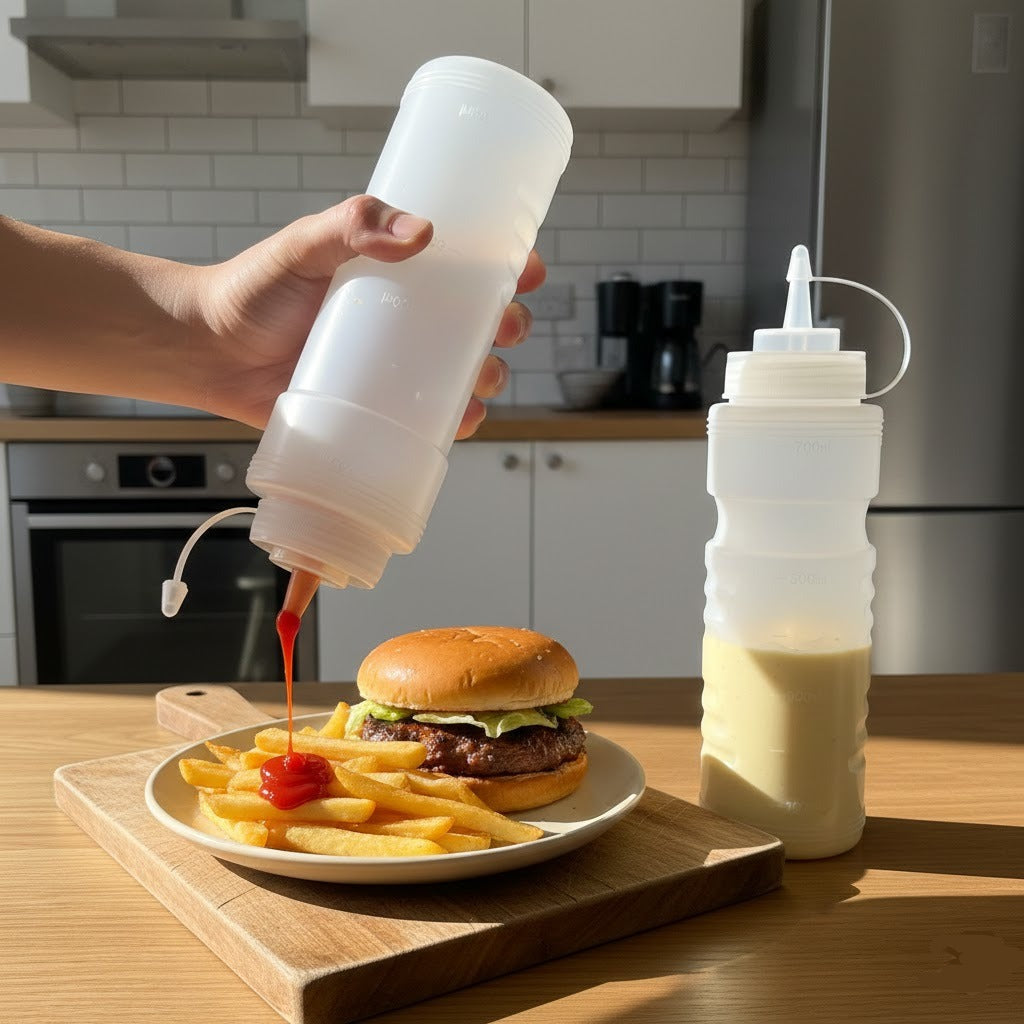 2PCs Plastic Ketchup Bottle Set