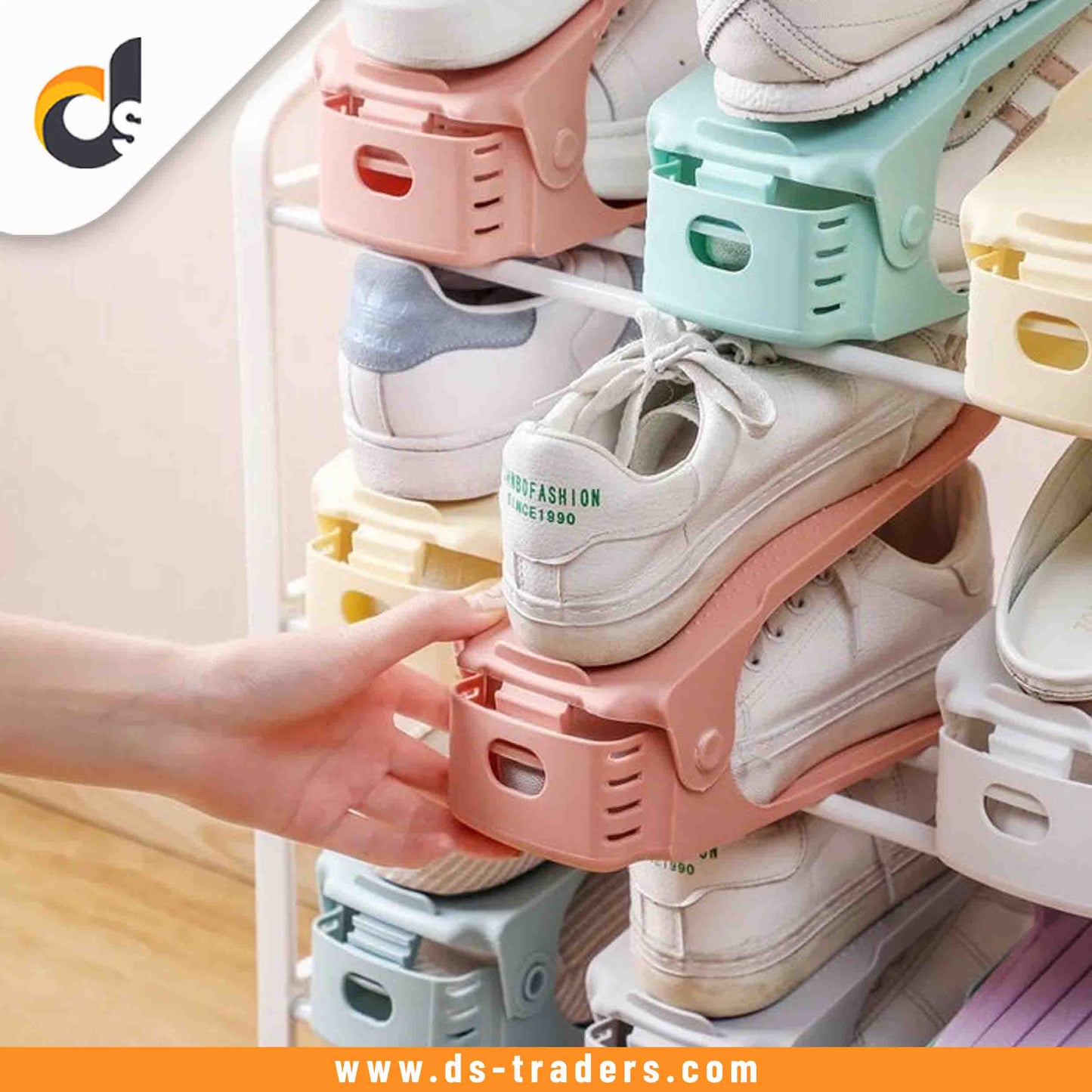Adjustable Double-layer Plastic Shoe Rack