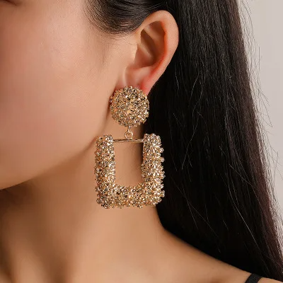 Luxury Vintage Square Drop Earrings