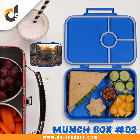 Cartoon Printed Lunch Box 3 Partition & Dip Portion