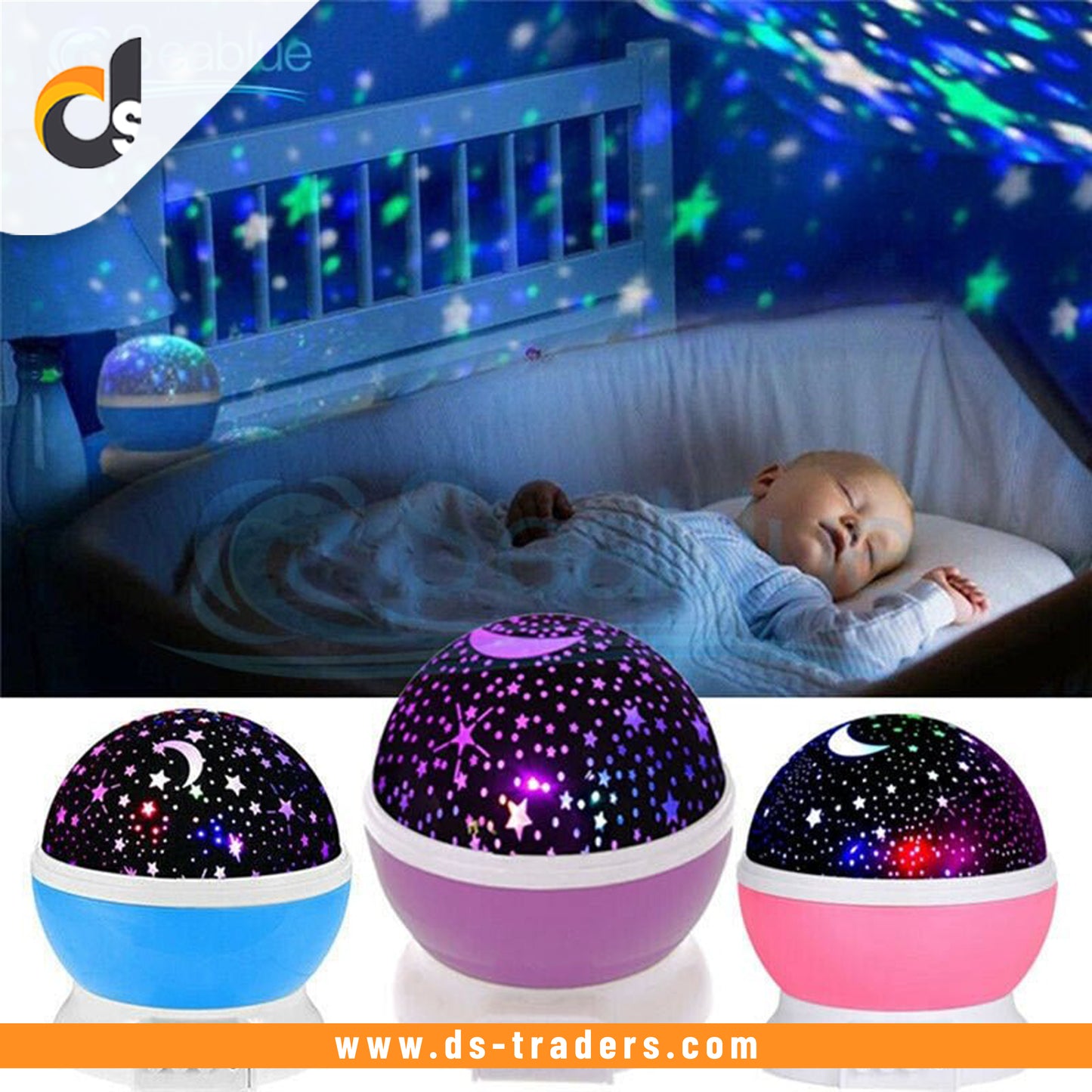 LED Rotating Starry Sky Star Master USB Projector Lamp.