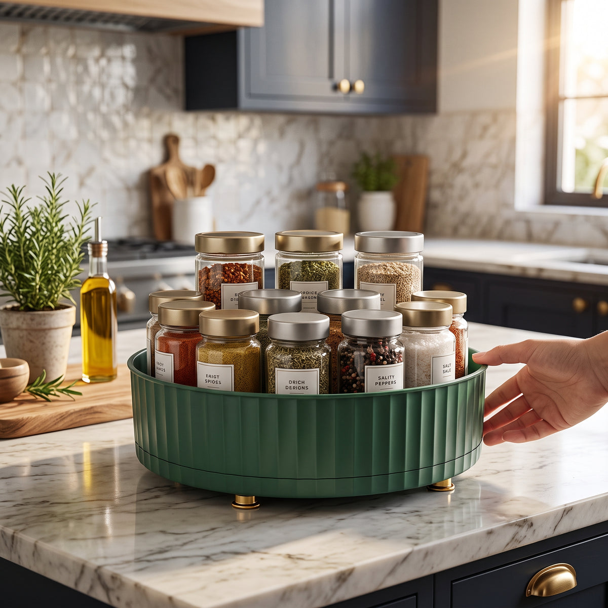 Elegant 360° Rotating Kitchen Spice Rack