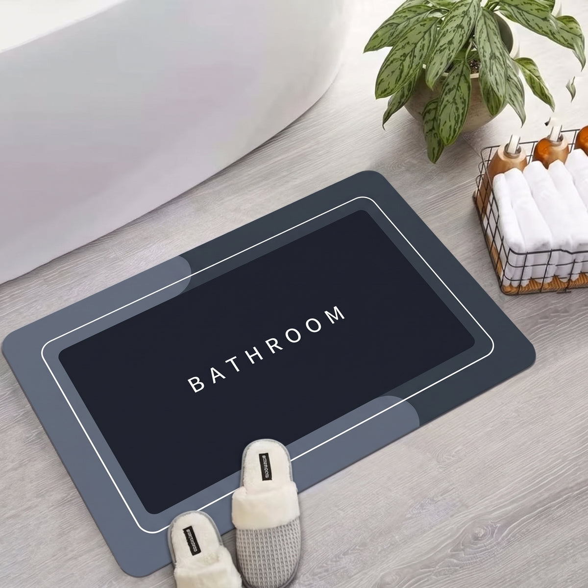 Super Absorbent Non-Slip Bath Mat (Random Design)