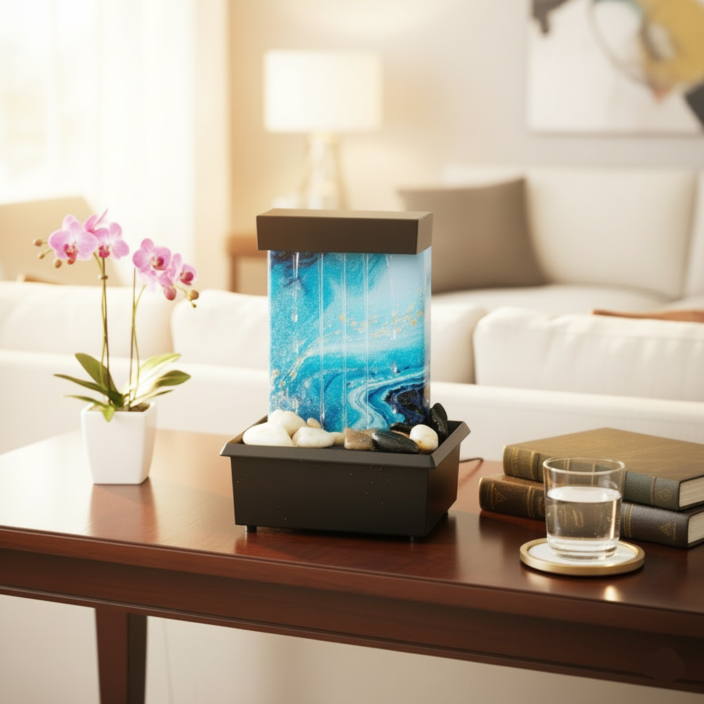 Tabletop Water Fountain with Light