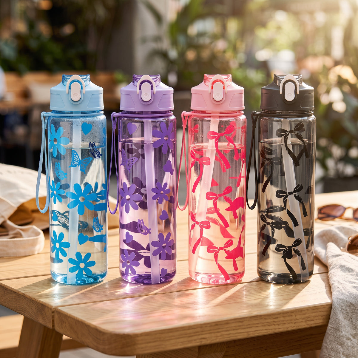 Elegant Transparent Water Bottle (Random Design)