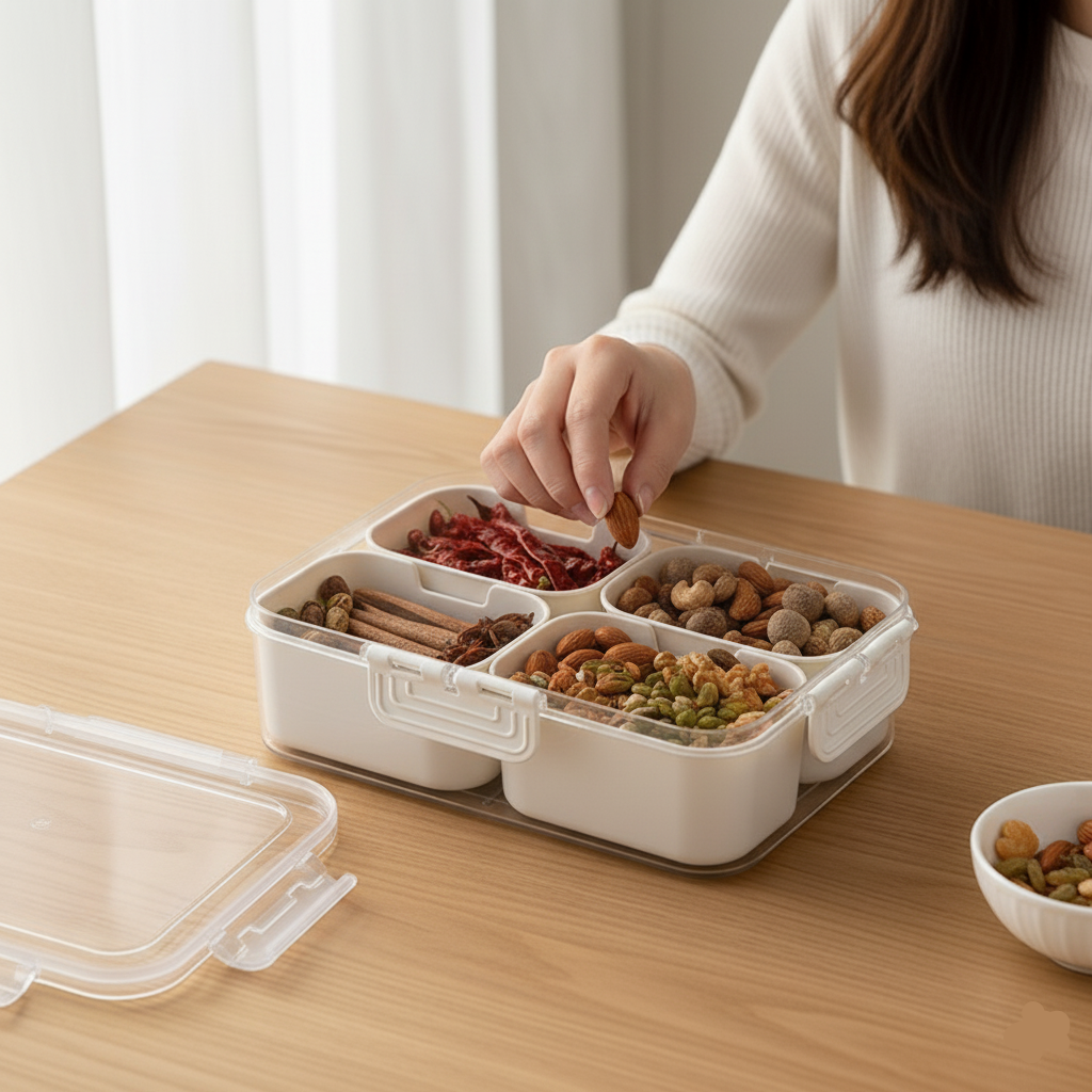 4 Compartment Snack Storage Box