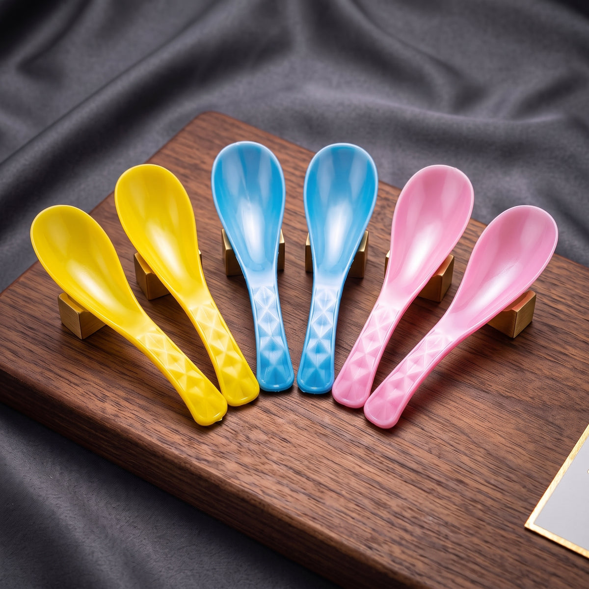 6PCs Colorful Plastic Soup Spoon Set