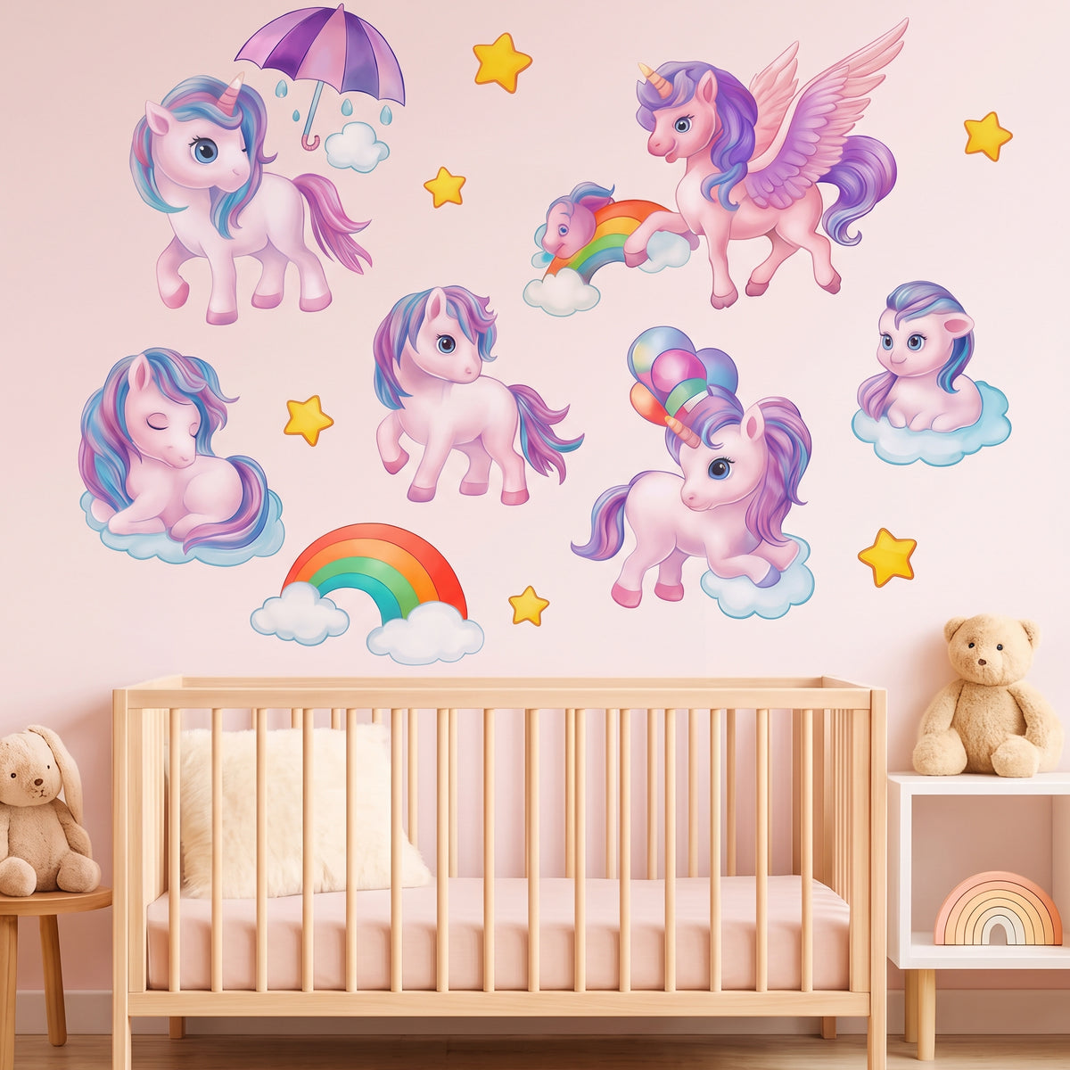 3D Unicorn Decorative Wall Sticker (Random Design)