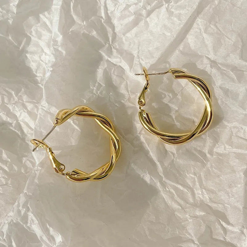 Twisted Wavy Hoop earrings