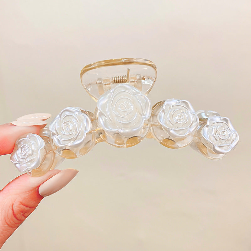 Acrylic Linked Roses Hair Clip