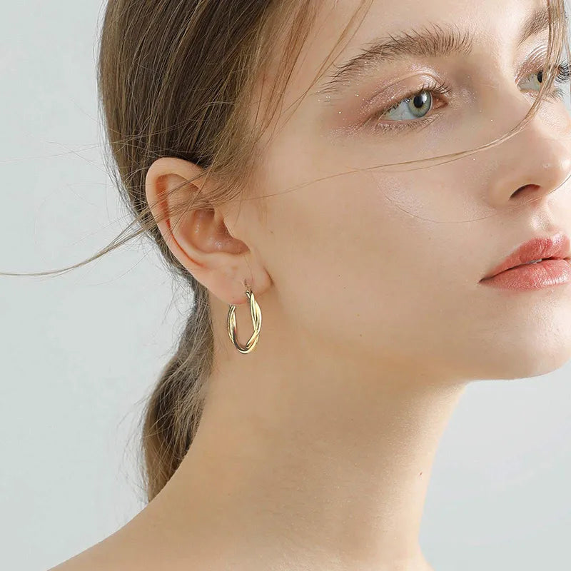 Twisted Wavy Hoop earrings