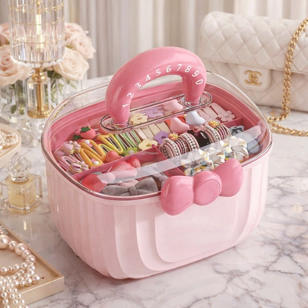 Cute Storage Box with Handle and Bow