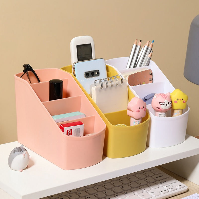 Simple Four-Compartment Multi-Purpose Desk Organizer