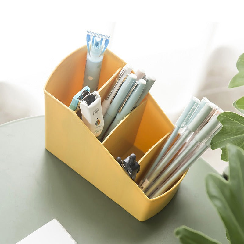 Simple Four-Compartment Multi-Purpose Desk Organizer