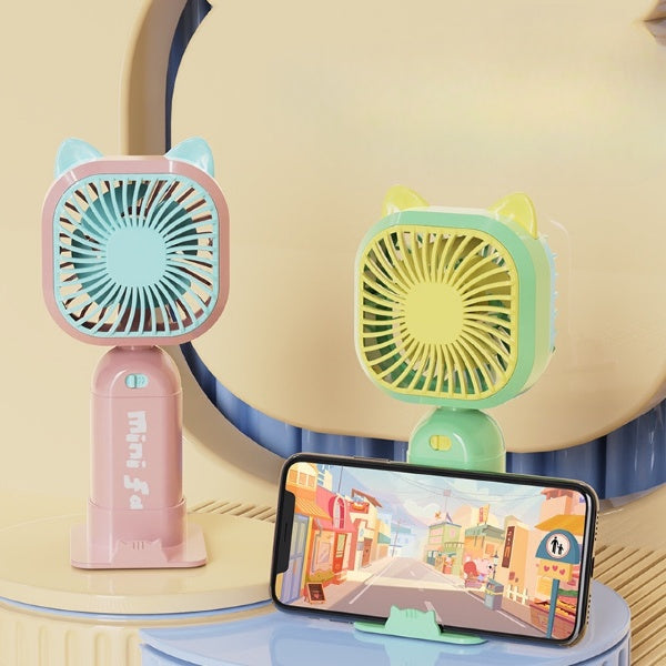 Rechargeable Mini Fan with Mobile Holder