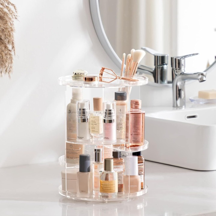 Acrylic 360 Spinning Makeup Organizer