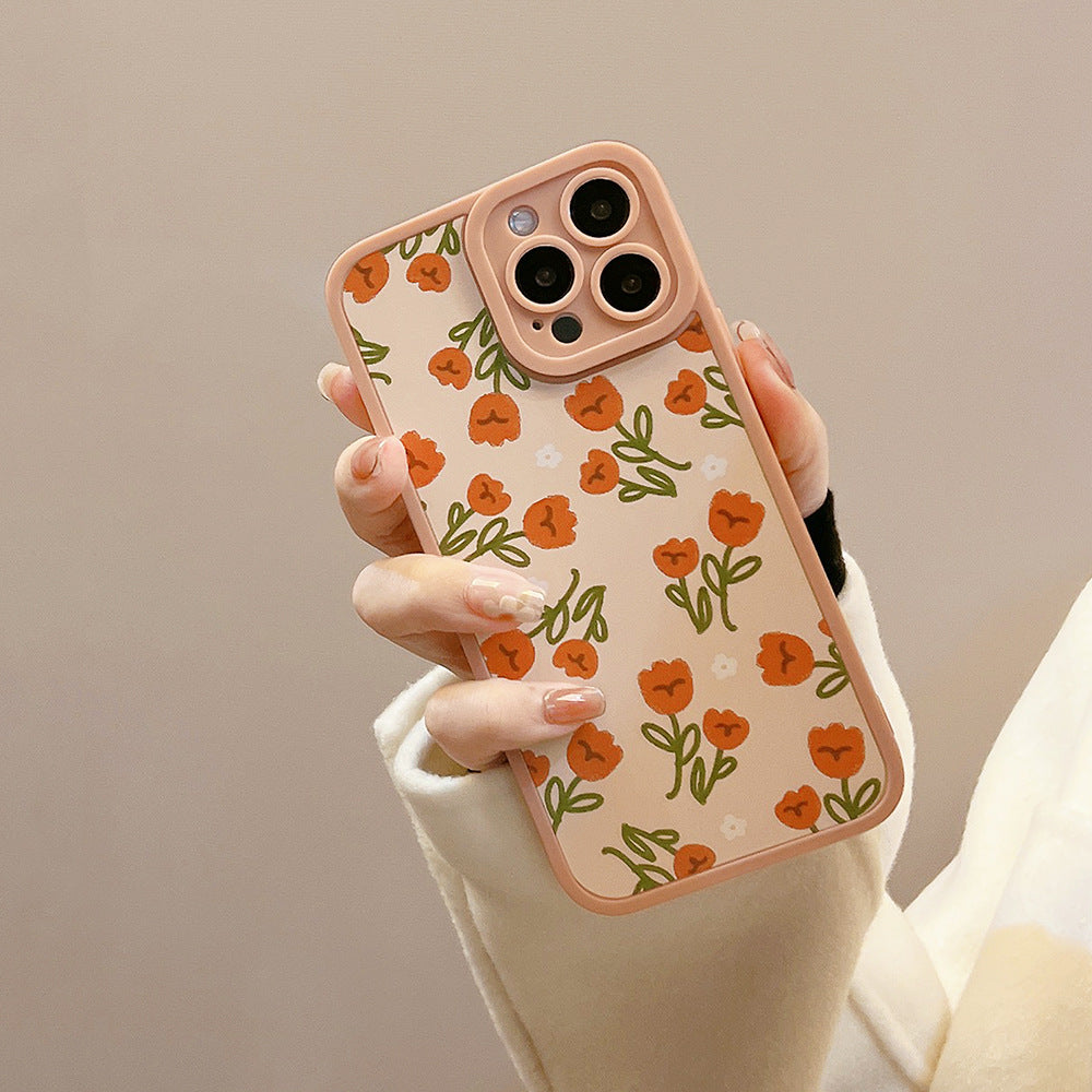 Beige Flower Design - iPhone Case