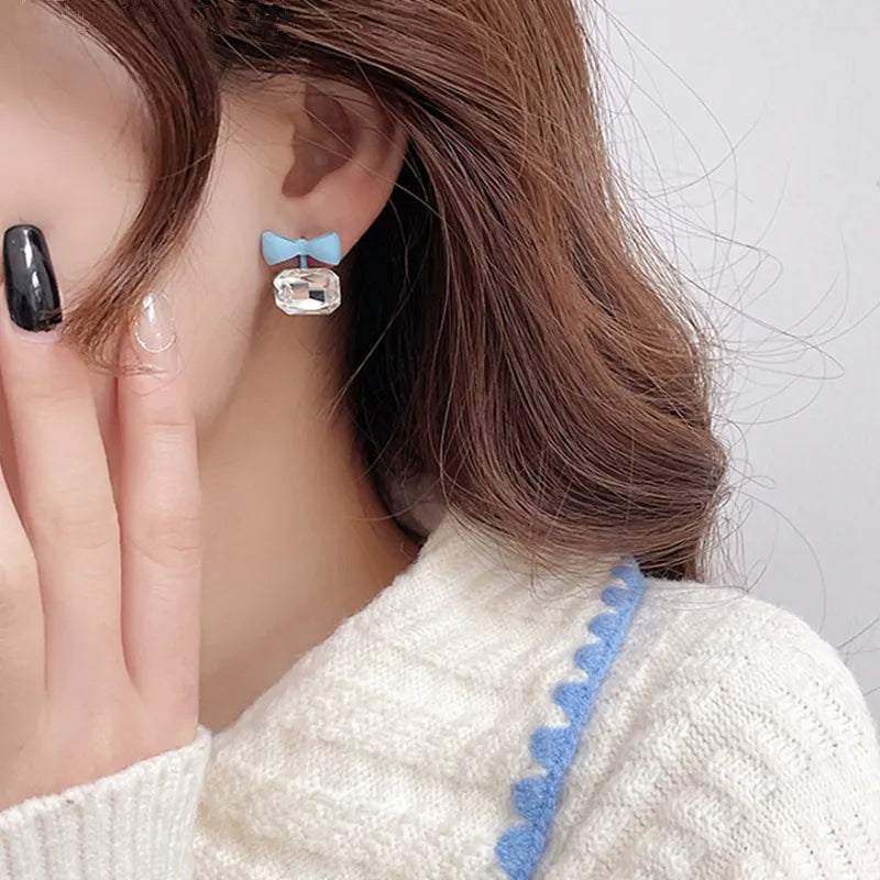 Glamorous Bow & Rhinestone Earrings