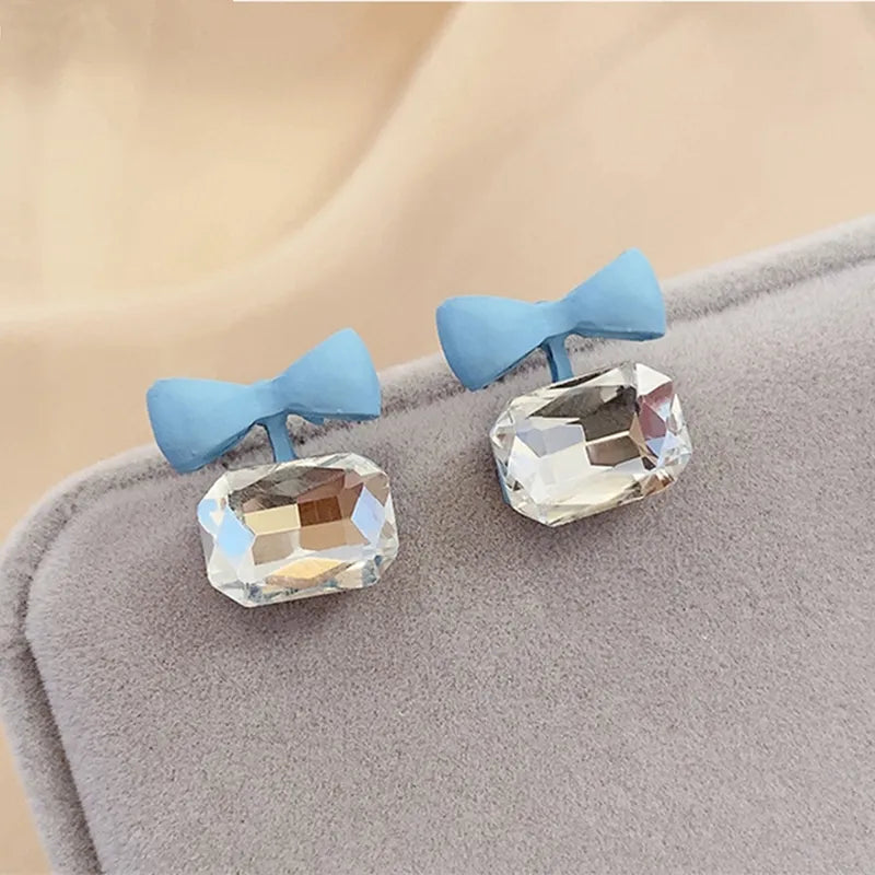 Glamorous Bow & Rhinestone Earrings