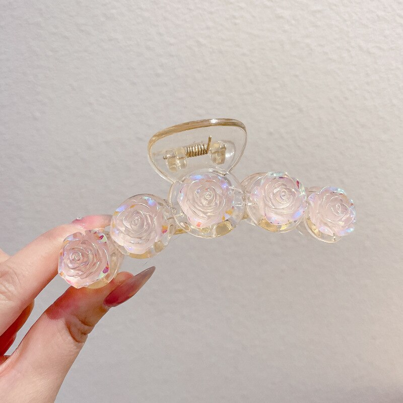 Acrylic Linked Roses Hair Clip