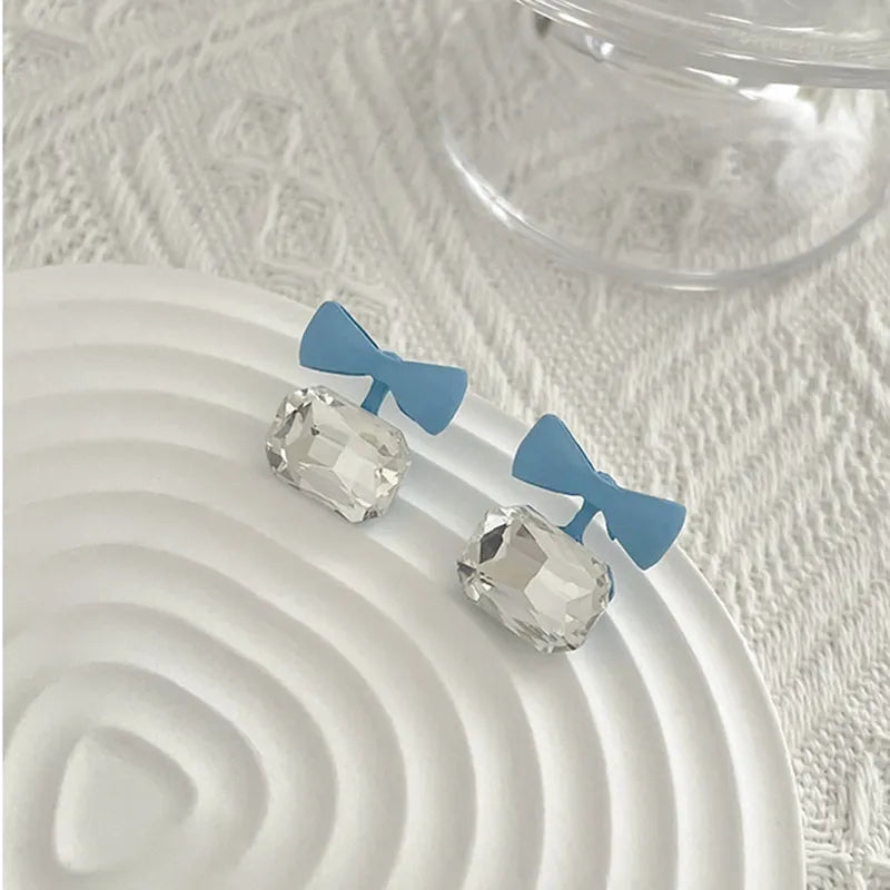 Glamorous Bow & Rhinestone Earrings