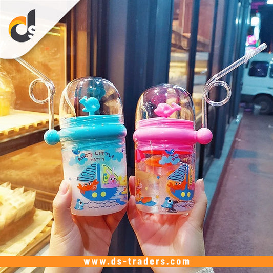 Portable Cartoon Cute Whale Baby Drinking Water Bottle Leak Proof 250ML