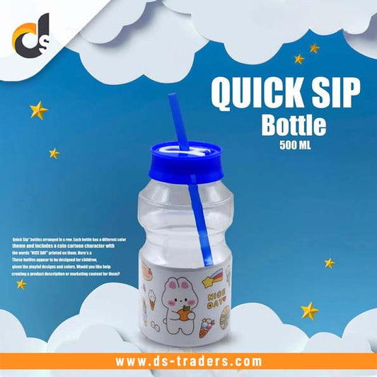 Kids Quick Sip Water Bottle with Straw 500ml